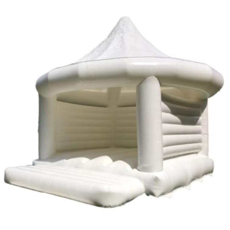 Outdoor Games For Kids - Inflatable White Wedding Bouncy House Outdoor