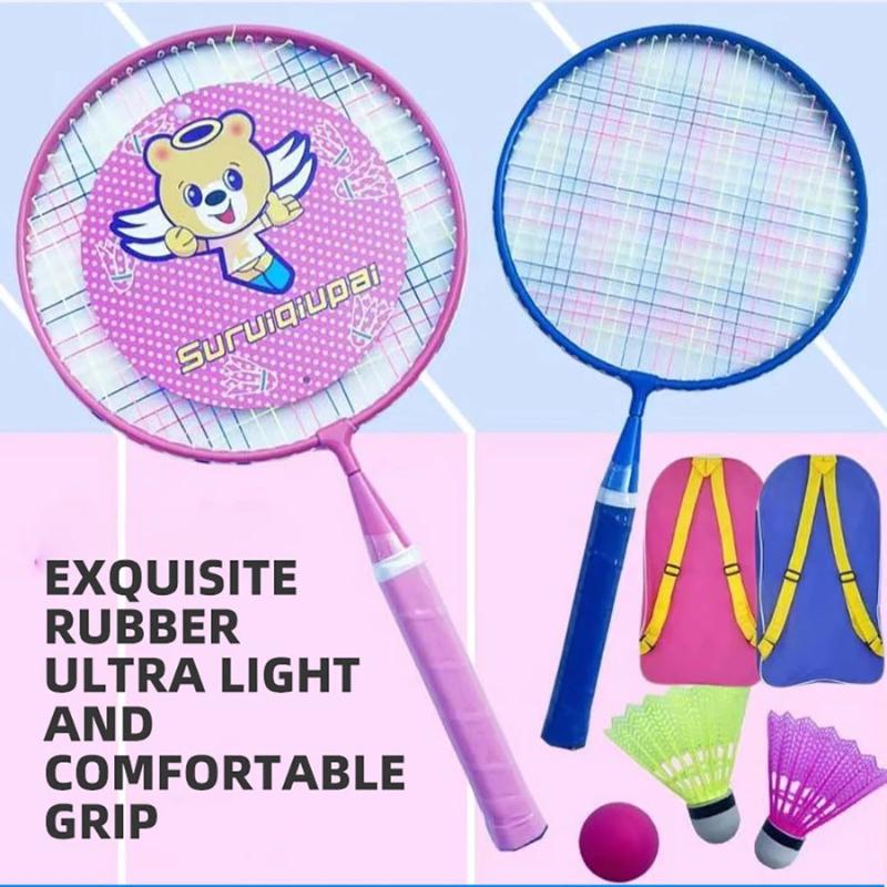 Kids Indoor Outdoor Games - Kids Badminton Racket 2pcs With 3balls