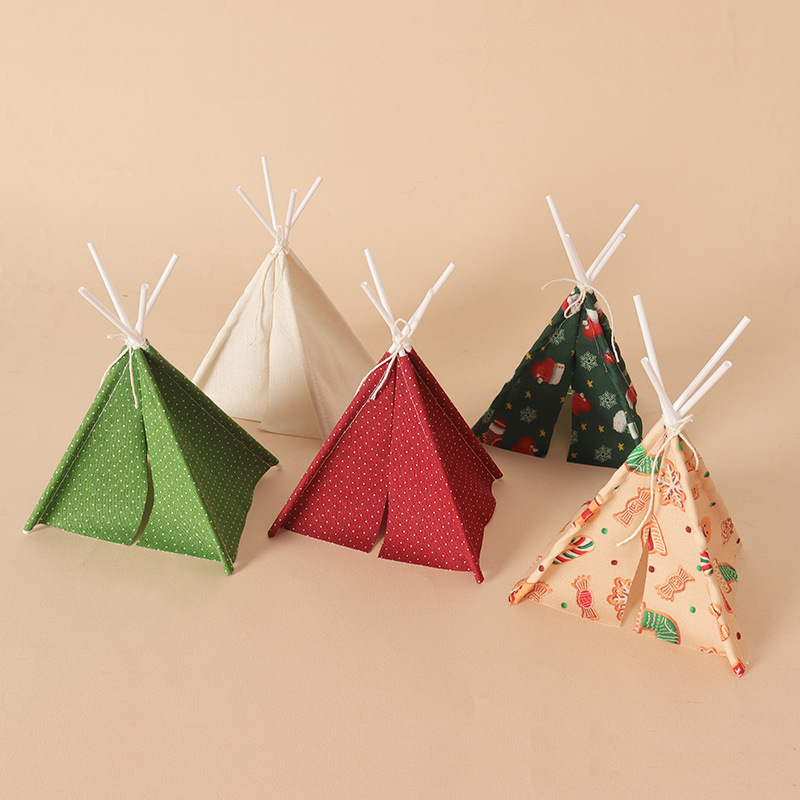 Kids Outdoor Teepee - Dollhouse Mini Christmas Camping Tent, Teepee