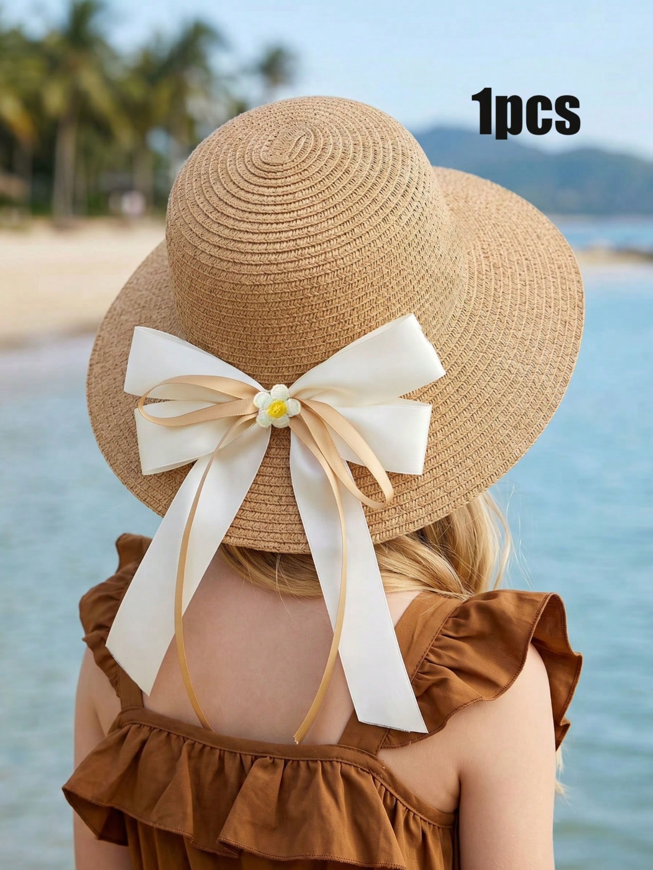 Kids Outdoor Play - 1Pc 3-8Y Girls Coffee Bow Straw