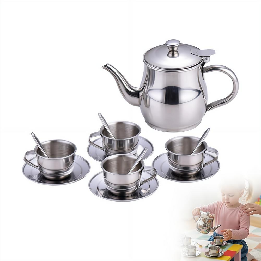 Kids Stainless Steel Tea Set T - Kids Outdoor Kitchen Diy recension och pris