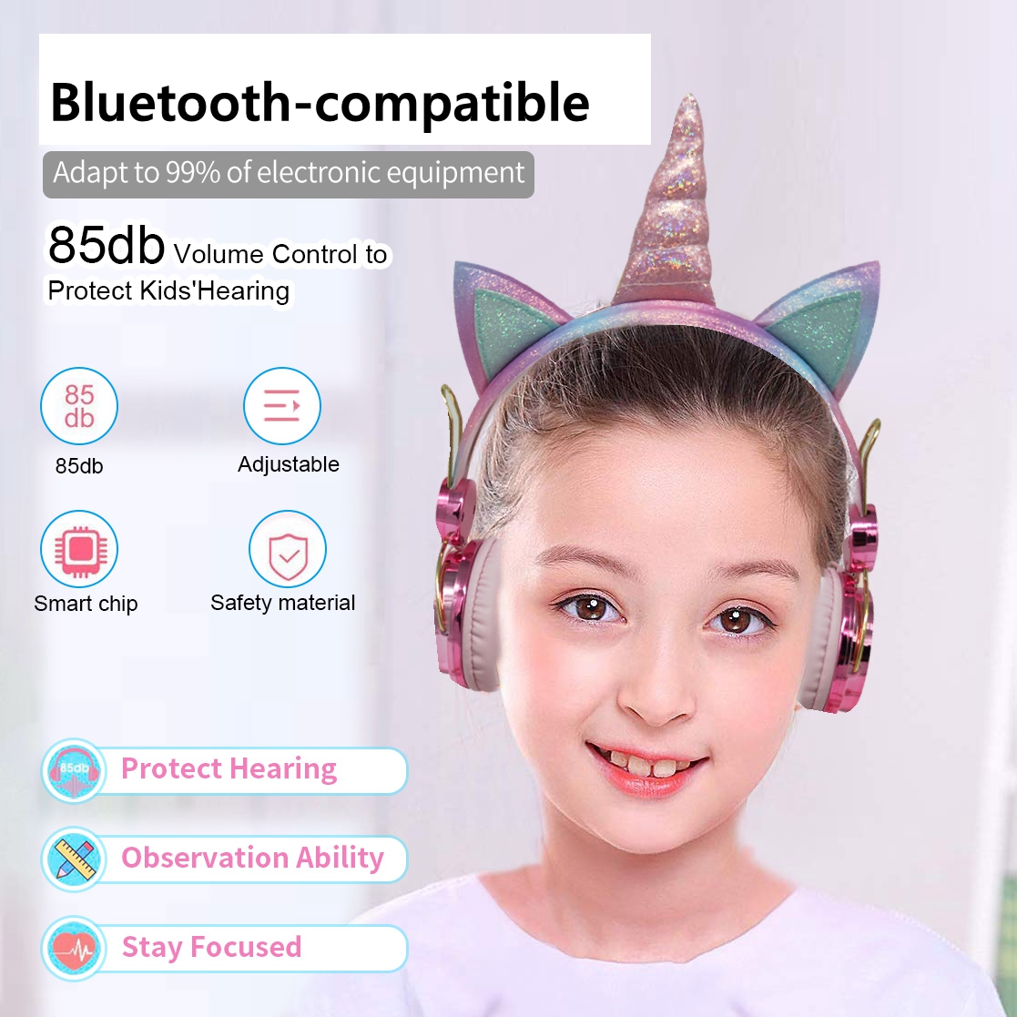 Cute Unicorn Wireless Earphone - Kids Outdoor Music recension och pris