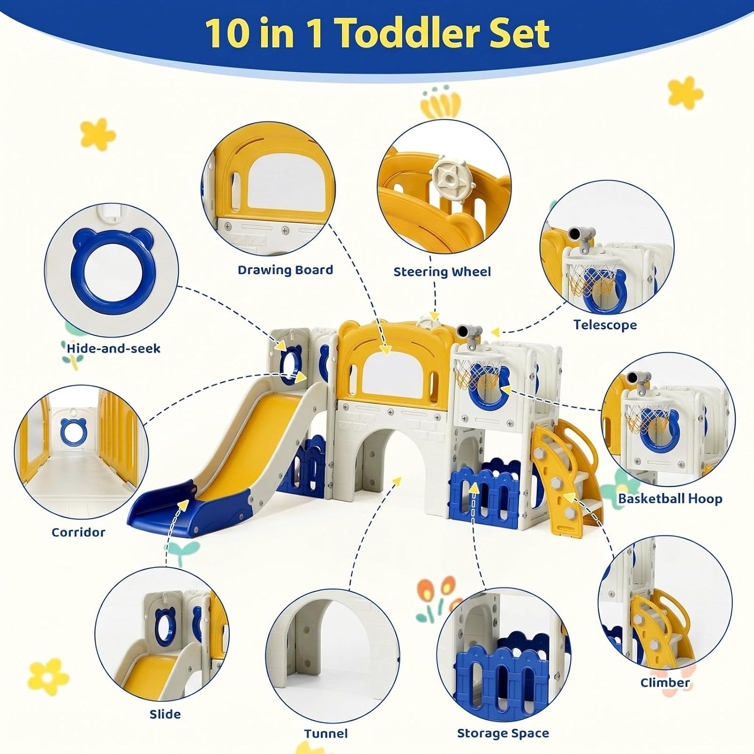 10-in-1 Toddler Slide Set, Kid - Kids Outdoor Toys B&Q recension och pris