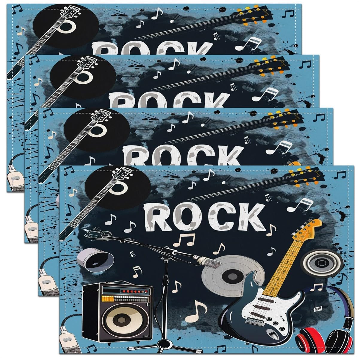 Rock Music Placemats Set of 4  - Kids Outdoor Music recension och pris