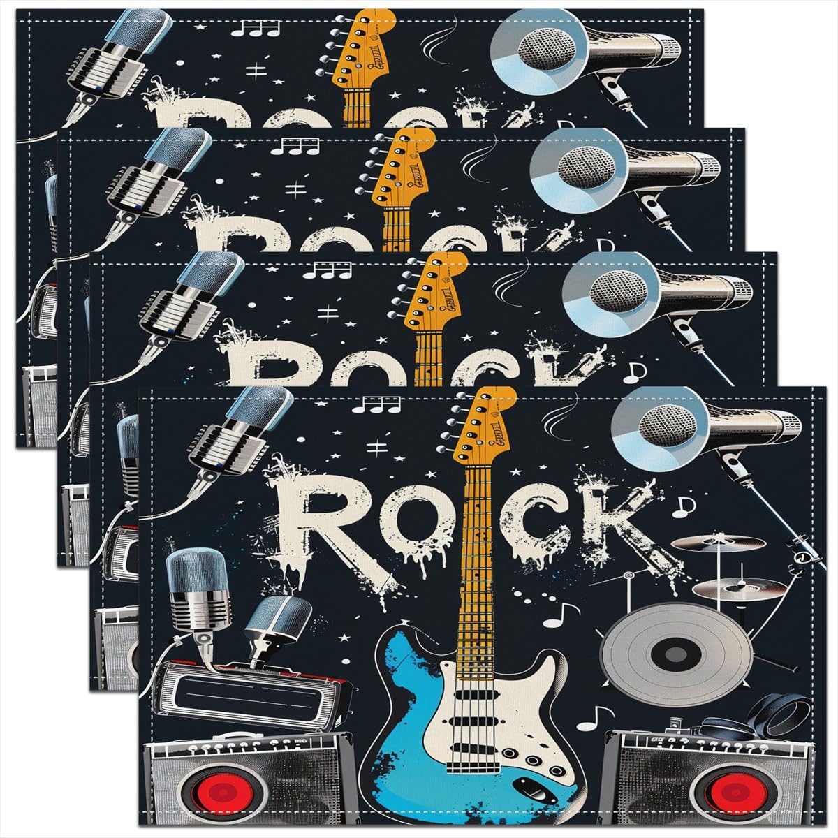 Rock Music Placemats Set of 4  - Kids Outdoor Music recension och pris