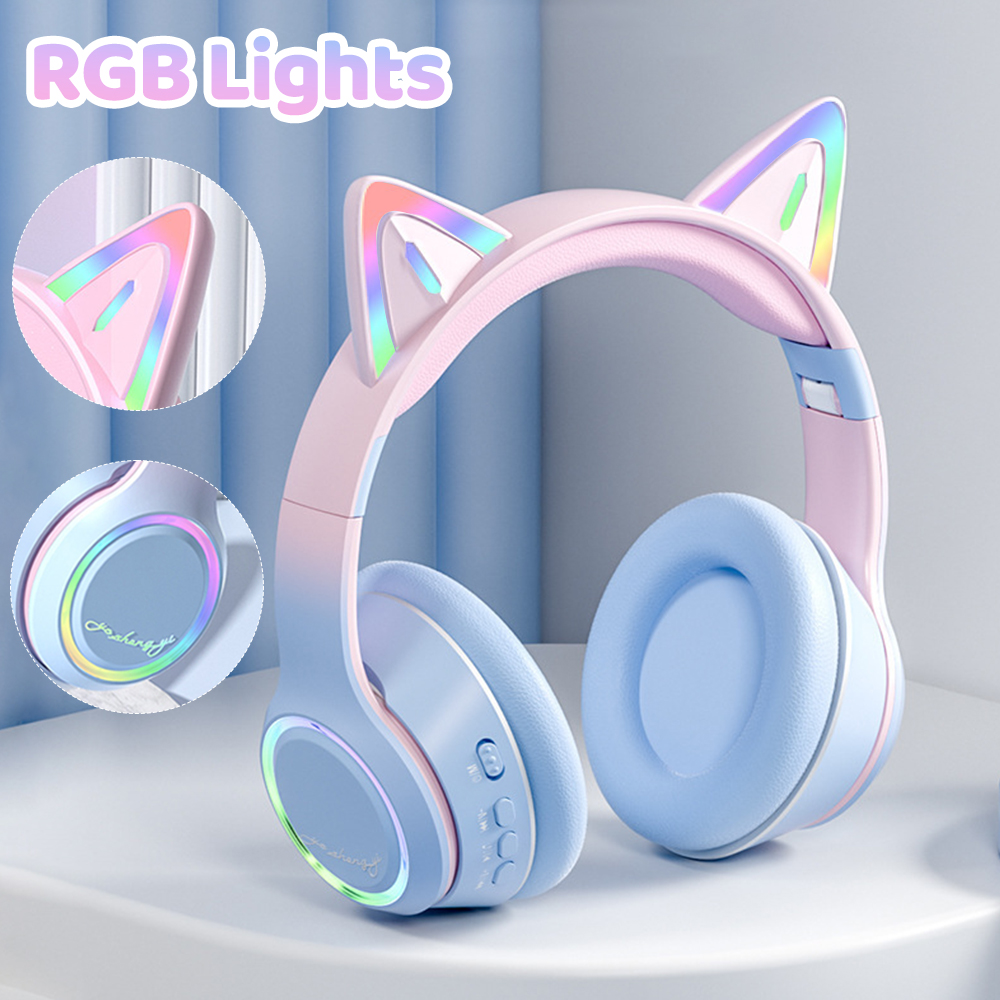 RGB Cat Ear Bluetooth Headphon - Kids Outdoor Music recension och pris