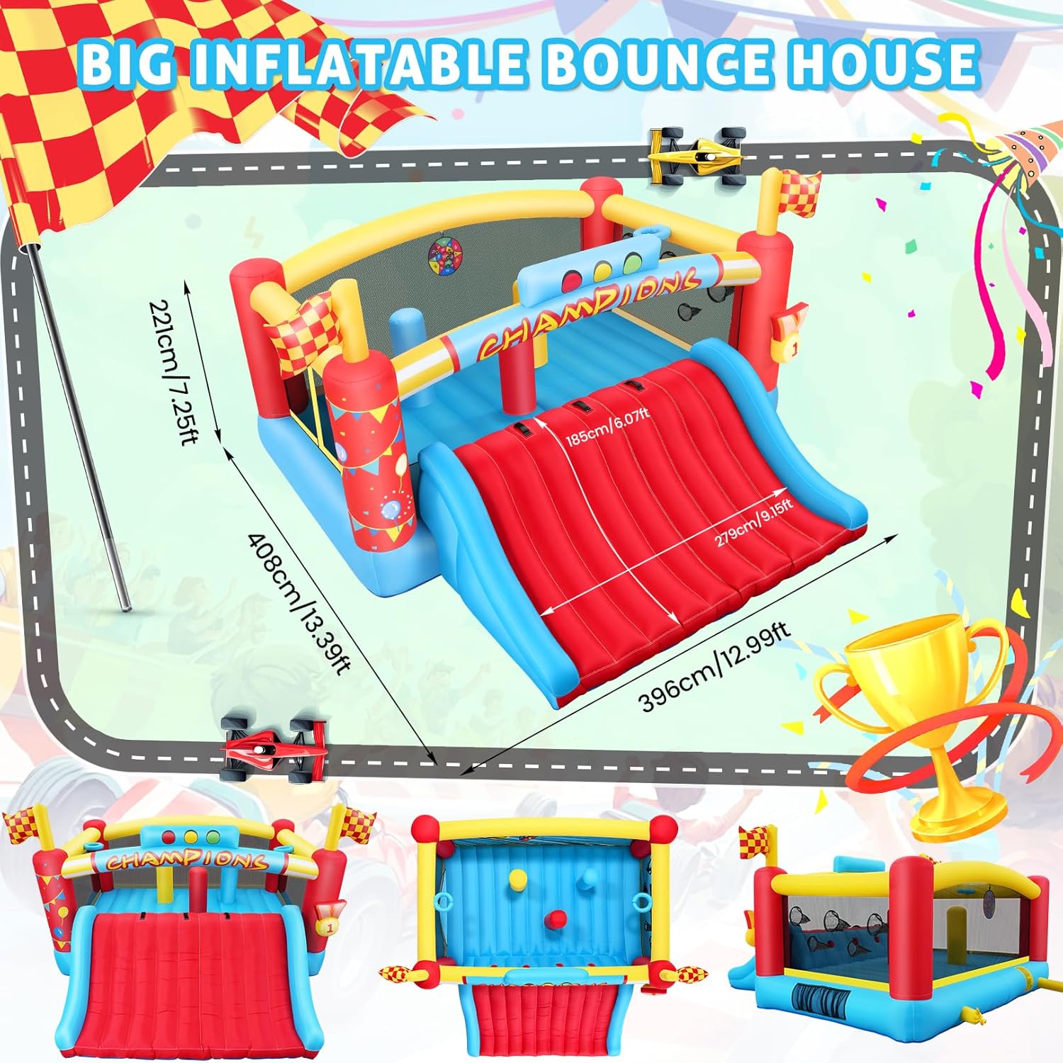 13FT Big Inflatable Bounce Hou - Outdoor Games For Kids recension och pris
