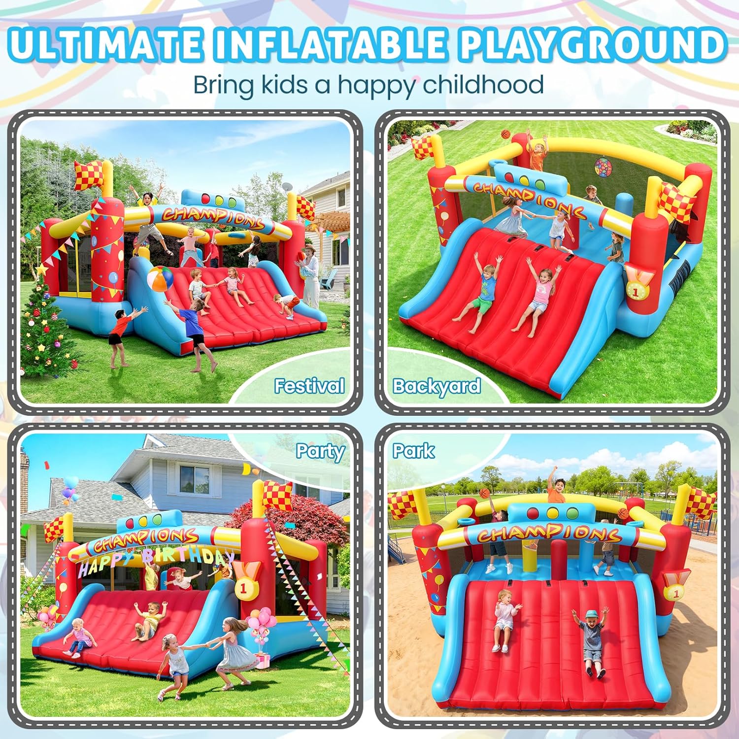 13FT Big Inflatable Bounce Hou - Outdoor Games For Kids recension och pris