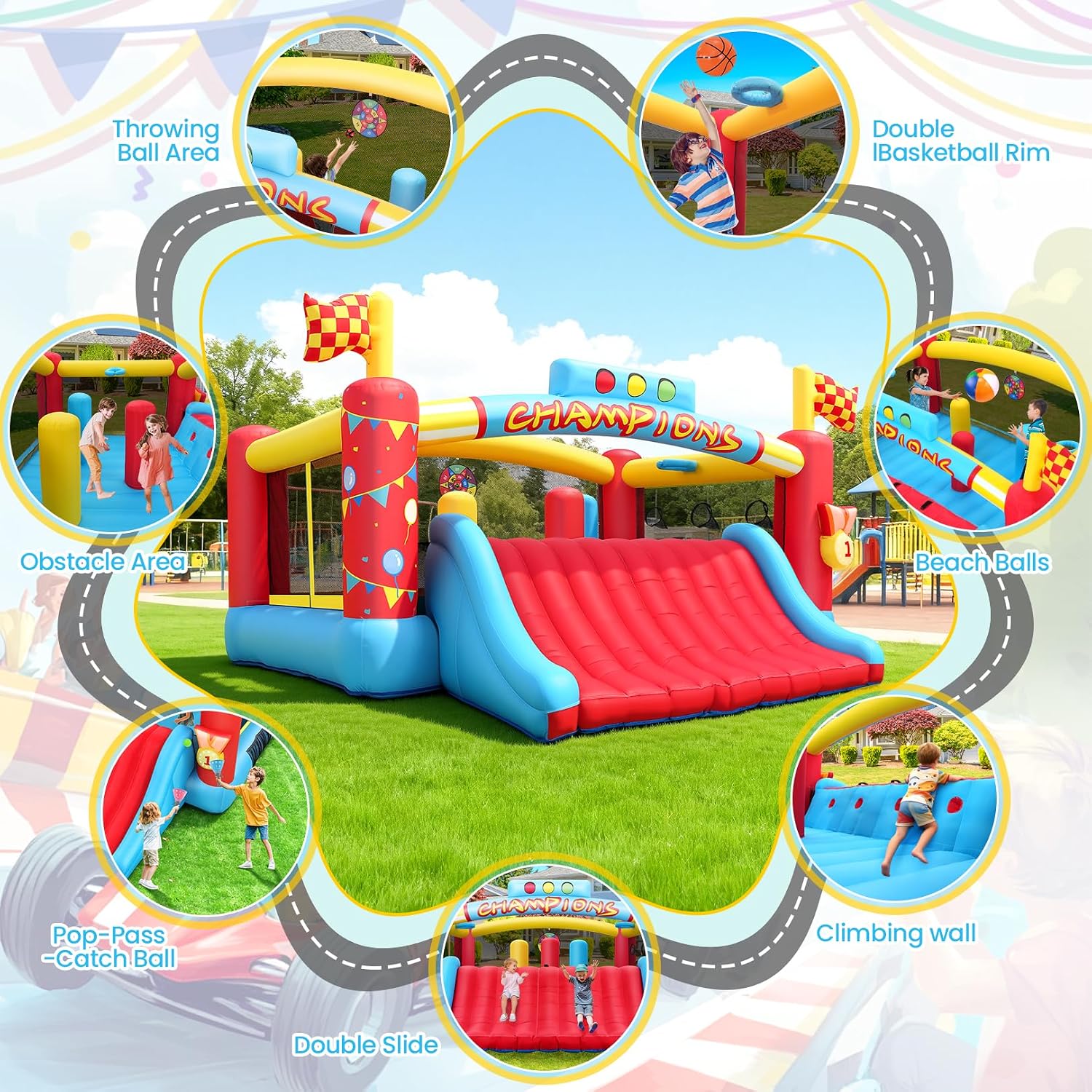 13FT Big Inflatable Bounce Hou - Outdoor Games For Kids recension och pris